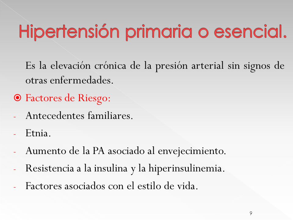 ¿Qué significa la hipertensión primaria?